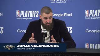 Jonas Valanciunas on loss, focus for Game 3 | Pelicans-Thunder Game 2 Postgame | 2024 NBA Playoffs