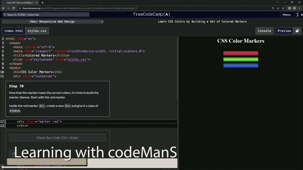 Learn CSS Colors by Building a Set of Colored Markers - Step 70 - YouTube