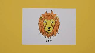 How to draw Leo Sun Sign