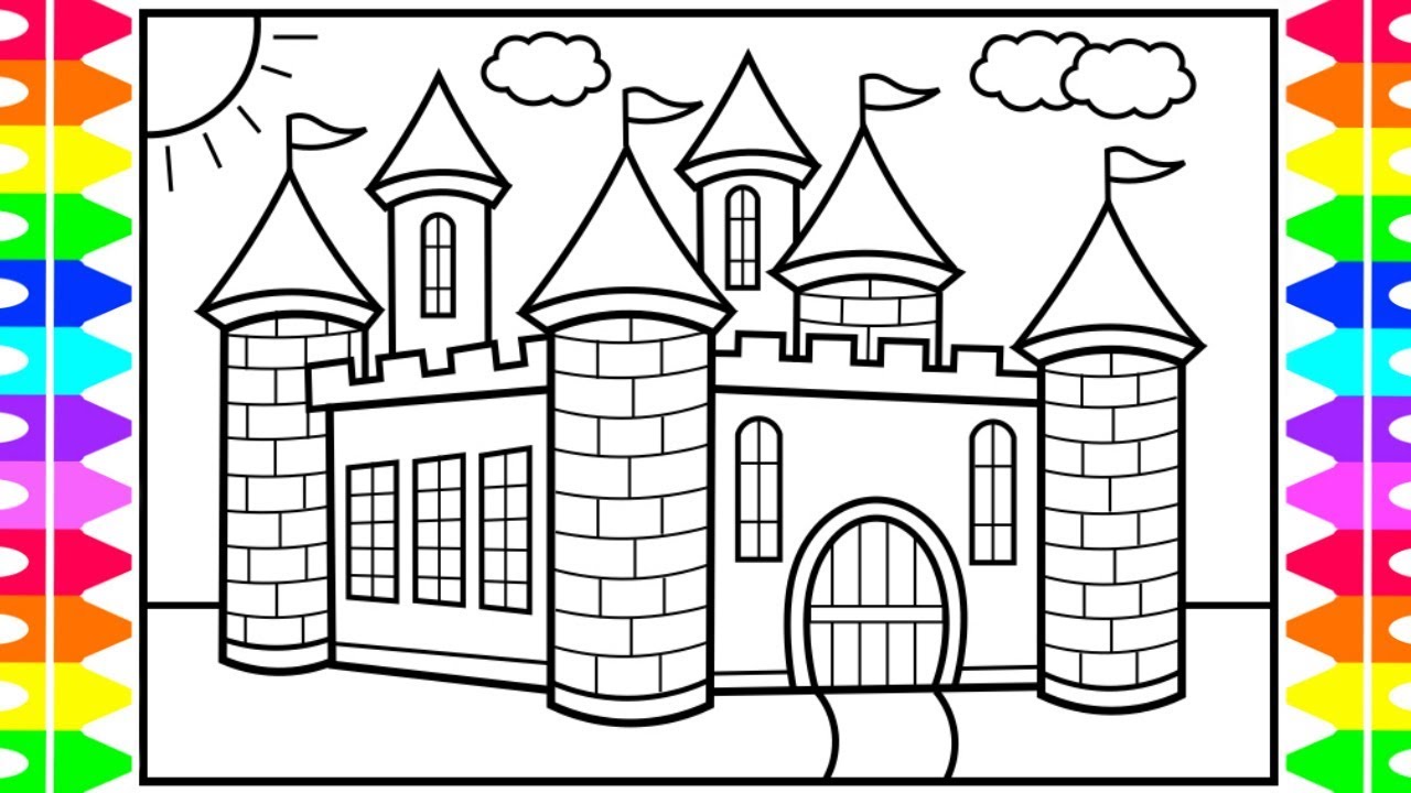 Castle Drawing For Kids Step By Step