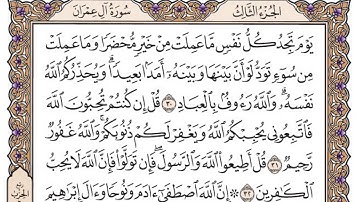 سورة آل عمران مكتوبة / فضيلة الشيخ مشاري العفاسي