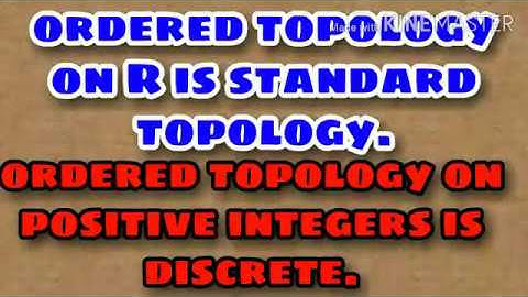Ordered topology on R and positive integers M.Sc BS Math lec 14
