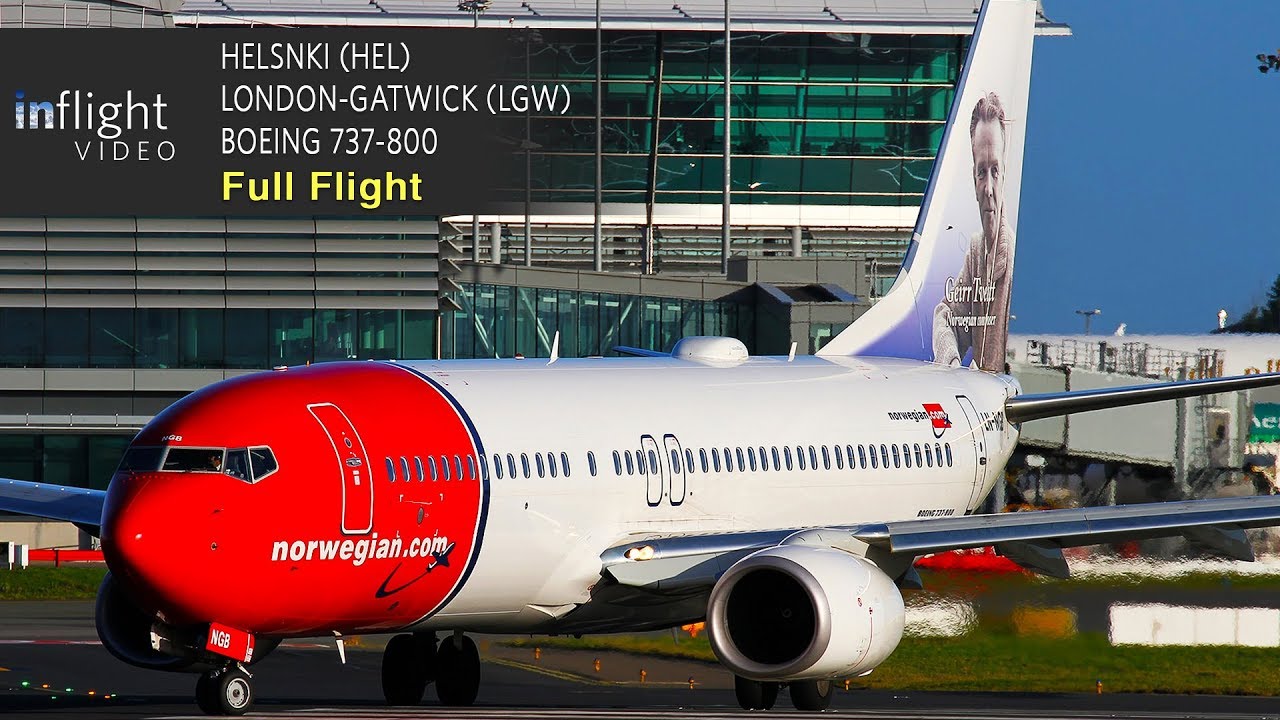 Norwegian Full Flight Helsinki to LondonGatwick Boeing 737800