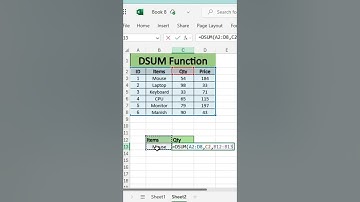 🧮 DSUM Function in Excel – Sum Data Based on Criteria!