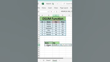 🧮 DSUM Function in Excel – Sum Data Based on Criteria!