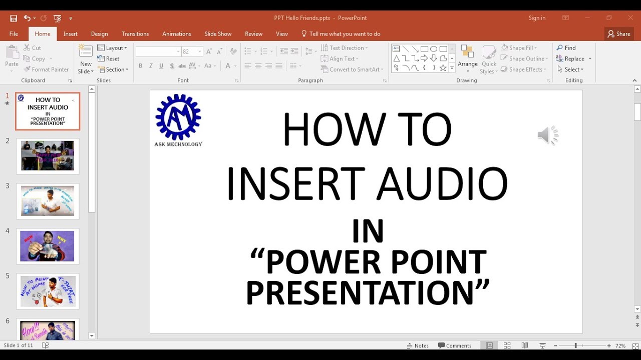 ppt presentation audio video