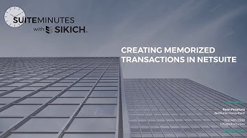 Creating a Memorized Transaction in NetSuite | Sikich