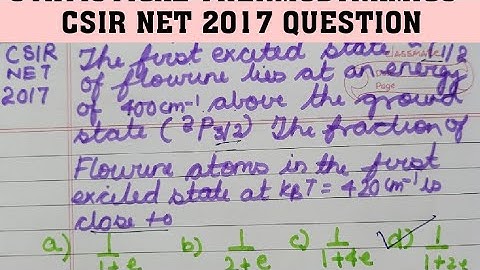 CSIR NET 2017 | CHEMICAL SCIENCE | STATISTICAL THERMODYNAMICS | PARTITION FUNCTION | QUESTIONS.