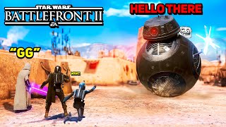 Battlefront 2 Heroes Vs Villains Duels With the most OP Hero! HvV Funny Moments  (Battlefront 2)