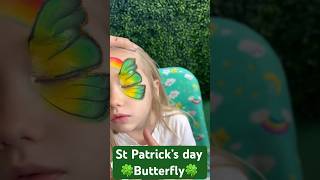 Gorgeous St Patrick’s Day Butterfly Face Paint #Facepainting #Shorts #Stpatricksday #Facepaint #Art