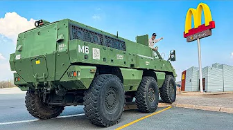Heavily Armored 6X6 Truck VS McDonalds Drive-Thru