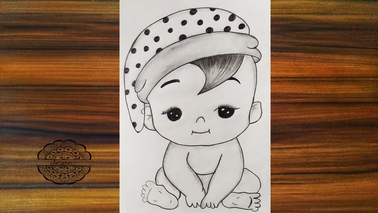 How to Draw a Cute Baby boy for beginners || Easy way to draw a ...