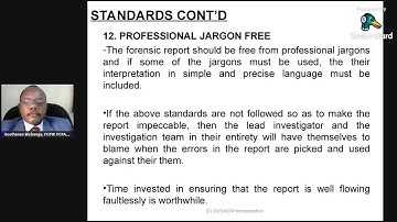 FORENSIC REPORT WRITING STANDARDS