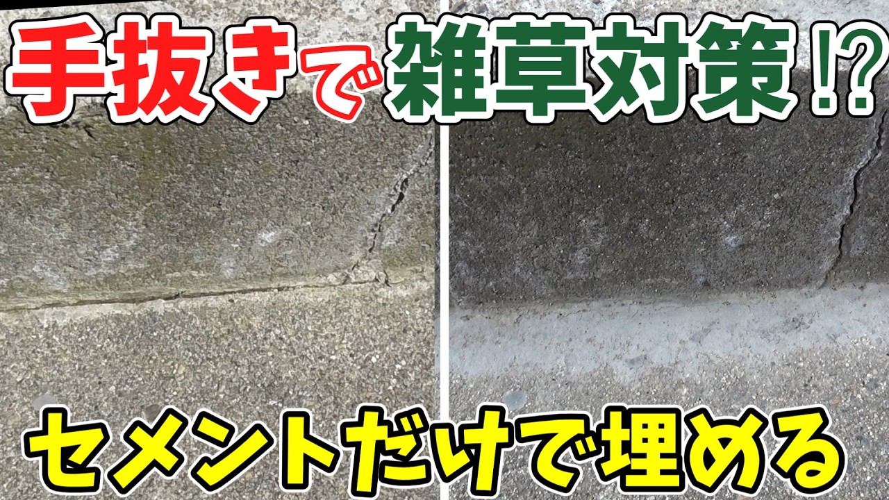 【手抜き雑草対策】土間コンの隙間をセメントだけで埋めたら保つのか?
