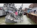 Watch now: USS the Sullivans listing as stern takes on water