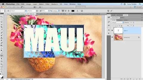 Pushing photos through text and other shapes