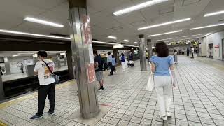 大阪メトロ堺筋線の日本橋駅、ホーム柵工事中の駅構内の様子と電車発着風景を観察してみた！