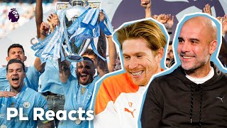 Pep Guardiola \& Premier League Champions Man City react to their MOST MEMORABLE MOMENTS