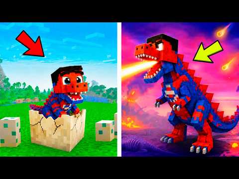 Evolucioné de dinosaurio BEBÉ a DIOS en Minecraft