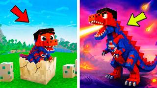 Evolucioné de dinosaurio BEBÉ a DIOS en Minecraft
