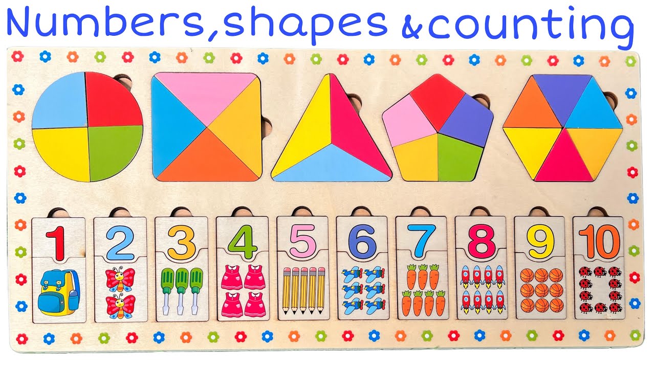 Number Puzzle Learning 1-10 With Shapes | Fun Counting Activity For ...