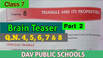 DAV class 7 maths brain teasers Q.N. 4, 5, 6, 7 & 8
