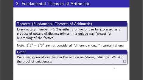 Intro to Proofs - Number Theory - Fundamental Theorem of Arithmetic