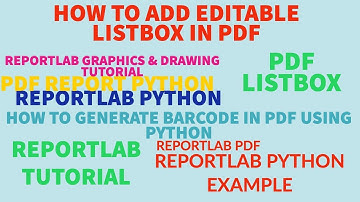 REPORTLAB|REPORTLAB PYTHON TUTORIAL|How To Add Listbox In Pdf File Using Python|PART:47