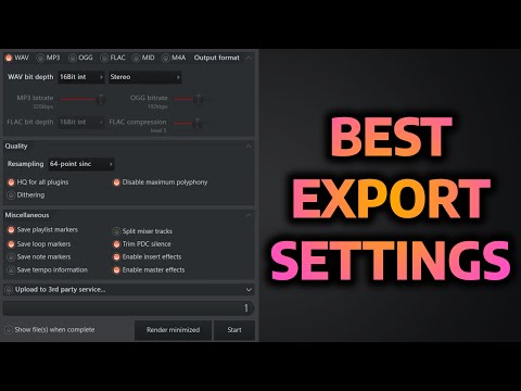 BEST Export Settings - FL Studio