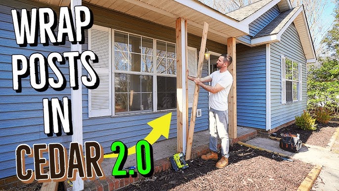 Updating Porch Posts // DIY Column Wrap 