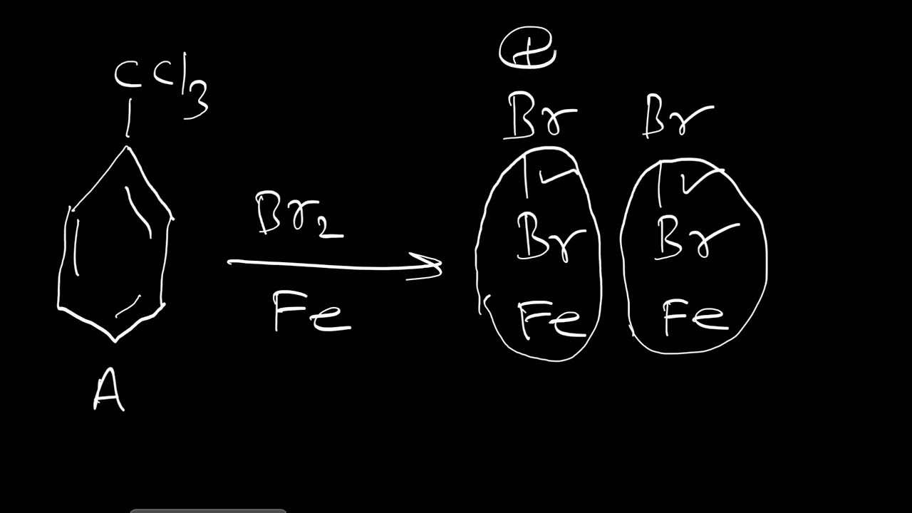 The compound C7H8 undergoes the following reactions: C7H8 — A — B — C ...