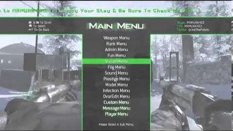 MW2 Monslaught v1 - TU8 Mod Menu Preview