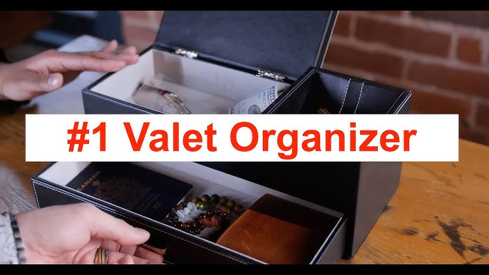 Navigator - Big Dresser Valet Tray Organizer with Watch Box & Angled  Charging Station