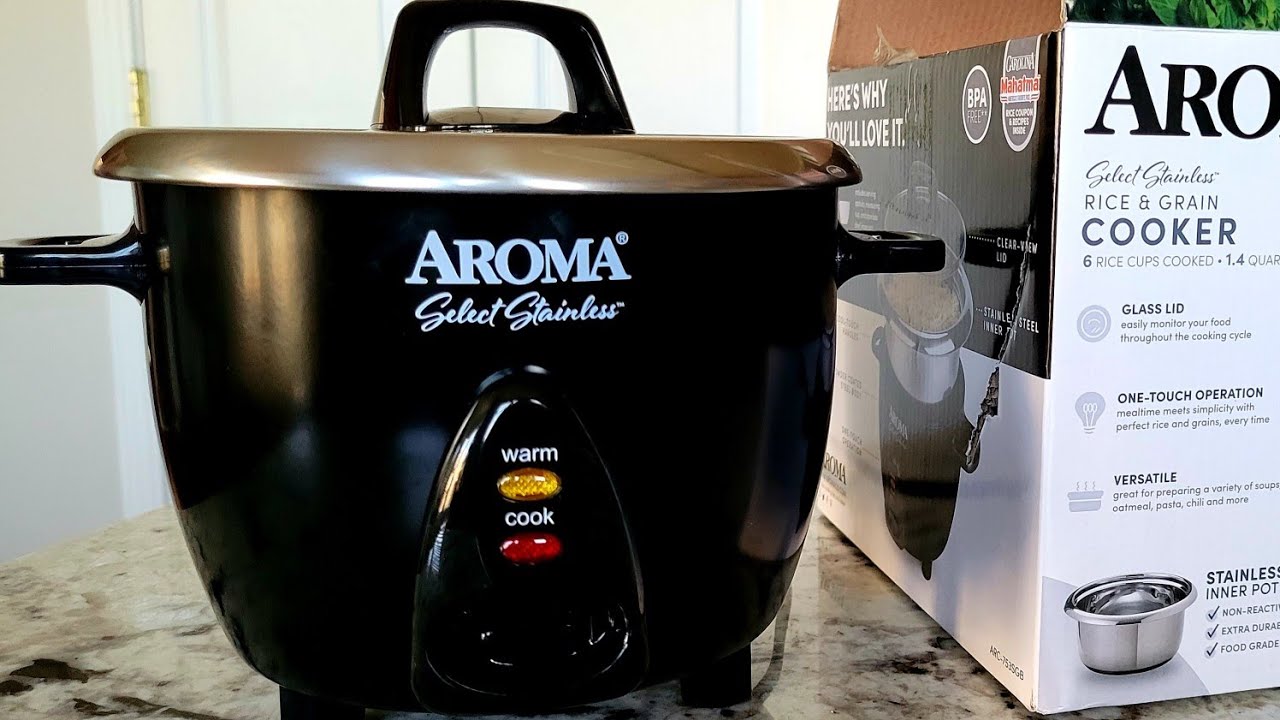 Aroma 6 Cup Rice Cooker, Stainless Rice Cooker