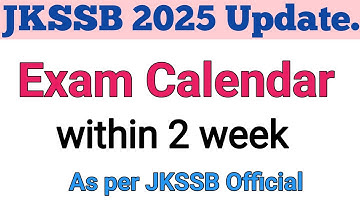 JKSSB Exam calendar 2025-26 #jkssb #jkssbexam #jkssbjobs #jkssb 