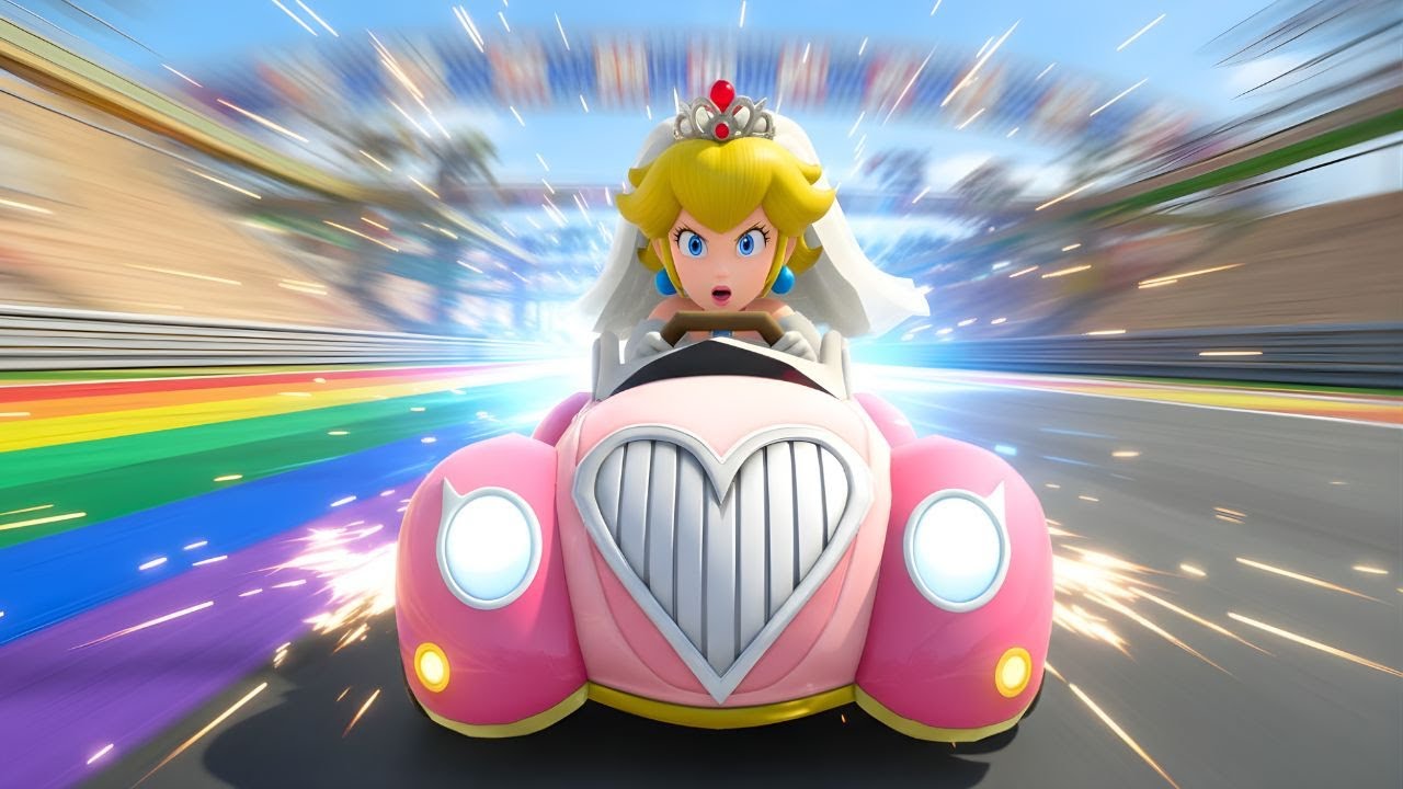 Mario Kart 8 Deluxe: Peach Wedding’s Fastest Run Ever! Golden Dash, Feather & Cherry Cups