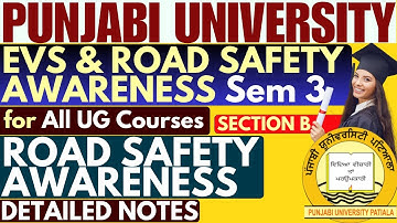 BA Sem 3 EVS And Road Safety Awareness | Road Safety Awareness | EVS | Punjabi University Patiala