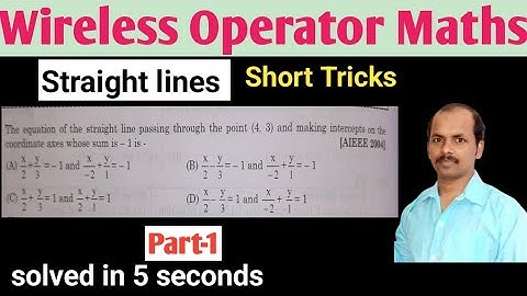 Wireless Operator Maths Preparation | Straight lines Short Tricks | Wireless Operator Mains