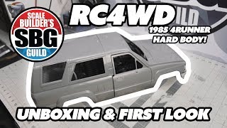 I get an exclusive sneak peek at the new rc4wd 1985 4runner hard body
and do a quick unboxing so you can see level of detail amazing number
parts ...