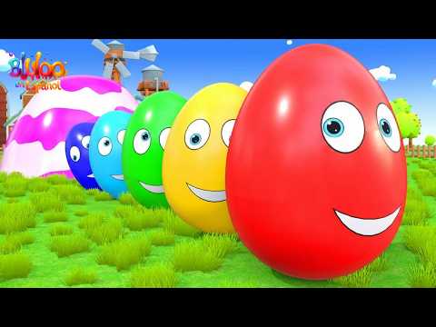 Canción infantil de huevos sorpresa | Huevos coloridos | BluLoo: Canciones y rimas infantiles