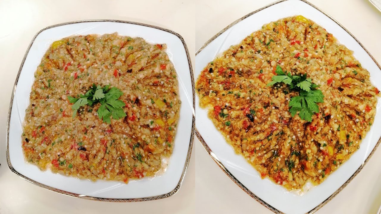 طريقة عمل سلطة الباذنجان المشوي | المطعم مع الشيف محمد حامد