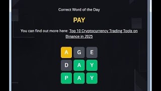 PLAY WIN EARN Binance Reward WODL Game by Excel Trick Word of the Day WOTD Today Answer 05 Mar 2025 screenshot 5