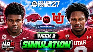 ARKANSAS vs UTAH - WEEK 2 - COLLEGE FOOTBALL 27 SIMULATION