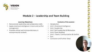 VISION Curriculum for VET Students Module 2: Leadership and Team Building