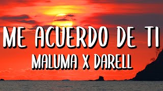 Maluma, Darell - Me Acuerdo de Ti (Letra/Lyrics) Resimi