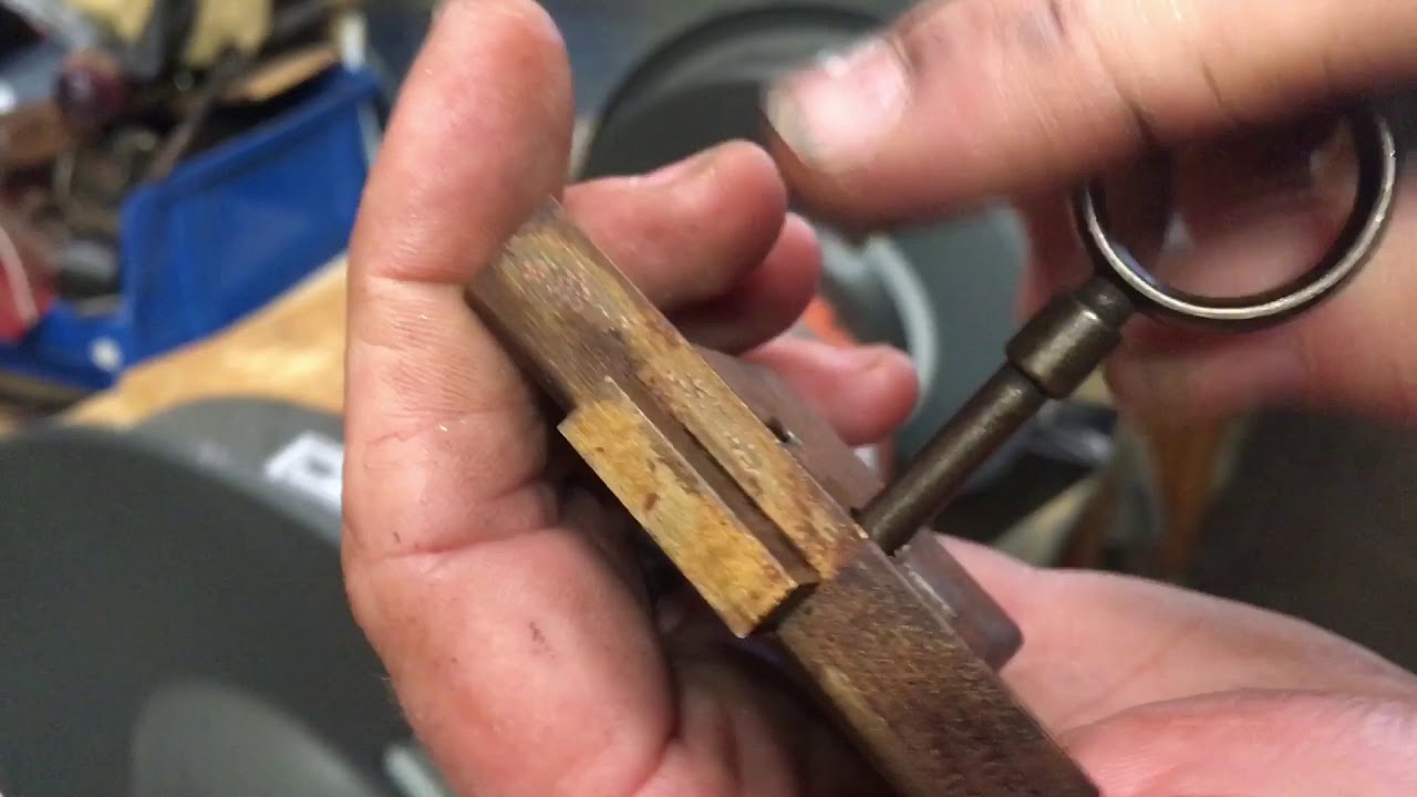 Antique hutch lock - simple barrel key