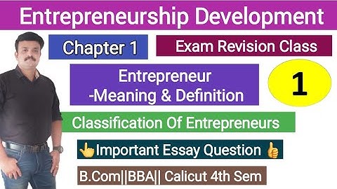 Calicut University B.Com/BBA 4th sem /Entrepreneurship Development EDP/ chapter 1/Malayalam
