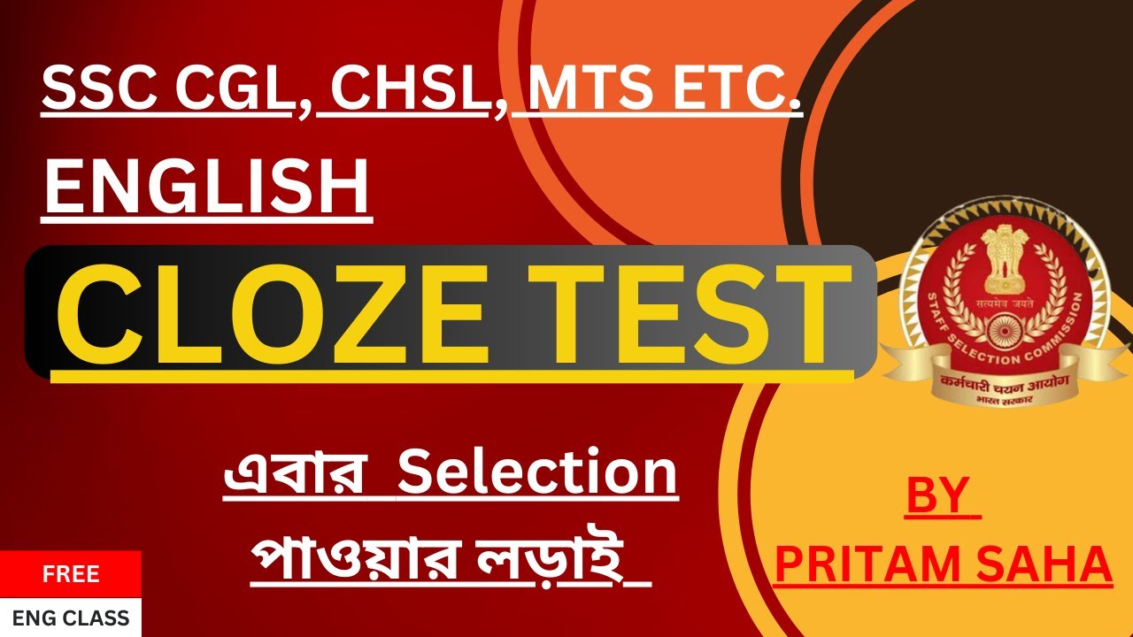 English Cloze Test For SSC CHSL / MTS / CGL | WBPSC CLERKSHIP | in ...