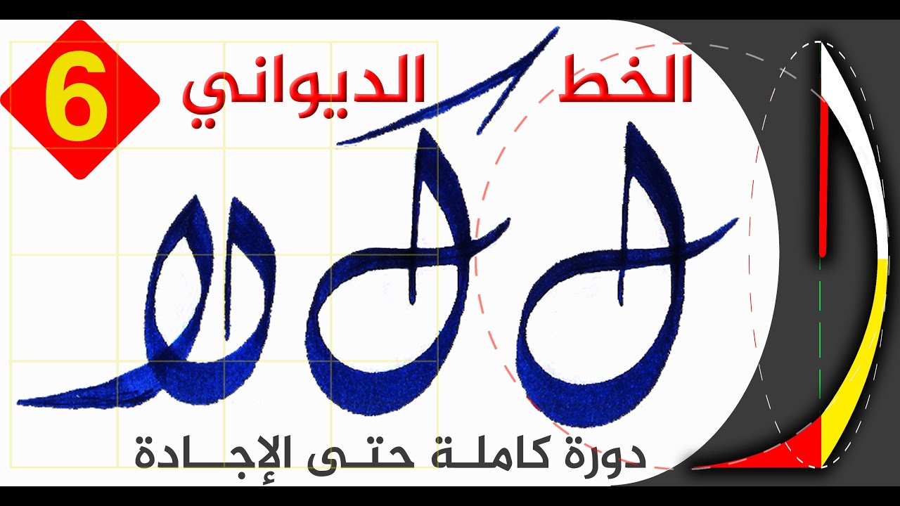 الكاف واللام واللام ألف بالخط الديواني