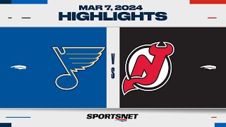 NHL Highlights | Blues vs. Devils - March 7, 2024